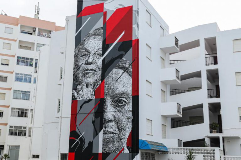 LAGOS HOMENAGEIA SOPHIA DE MELLO BREYNER COM MEGA PINTURAS DE ARTE URBANA