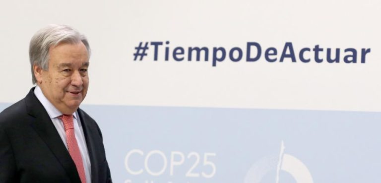 COP25: ANTÓNIO GUTERRES APELA AO AUMENTO DA VONTADE POLÍTICA DE LÍDERES MUNDIAIS