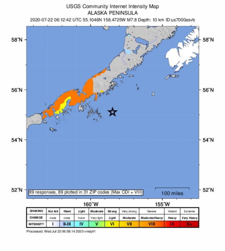 RETIRADO ALERTA DE TSUNAMI APÓS SISMO DE 7,8 AO LARGO DO ALASCA