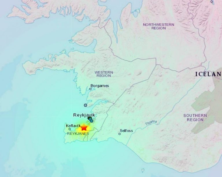 Sismo de magnitude 5,7 perto da capital da Islândia