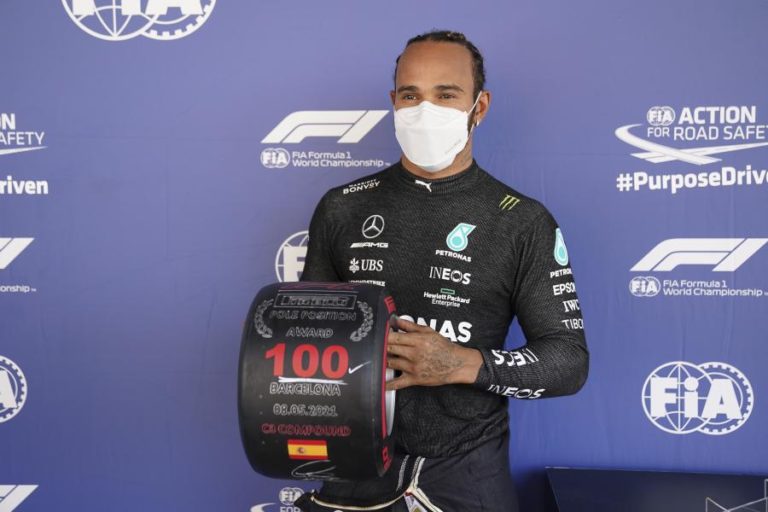 Lewis Hamilton conquista 100.ª ‘pole position’ na F1 no GP de Espanha
