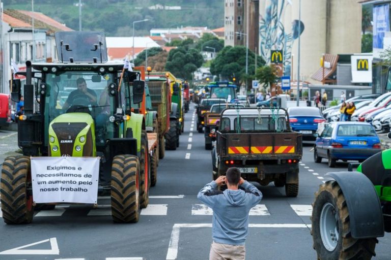 Produtores de leite e de carne da ilha Terceira sairam à rua em protesto
