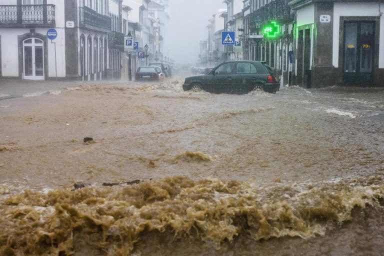 Mau tempo: Açores com casas e vias inundadas na ilha Terceira
