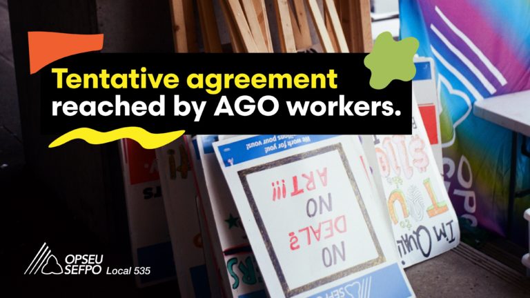Greve da AGO: Trabalhadores aceitam acordo com Art Gallery of Ontario