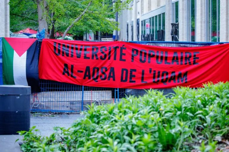 Protesto: Novo acampamento em universidade de Montreal apoio a Palestina