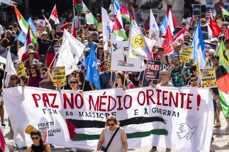 Centenas manifestaram-se em Lisboa por paz em Gaza sem esperança em Trump e Netanyahu