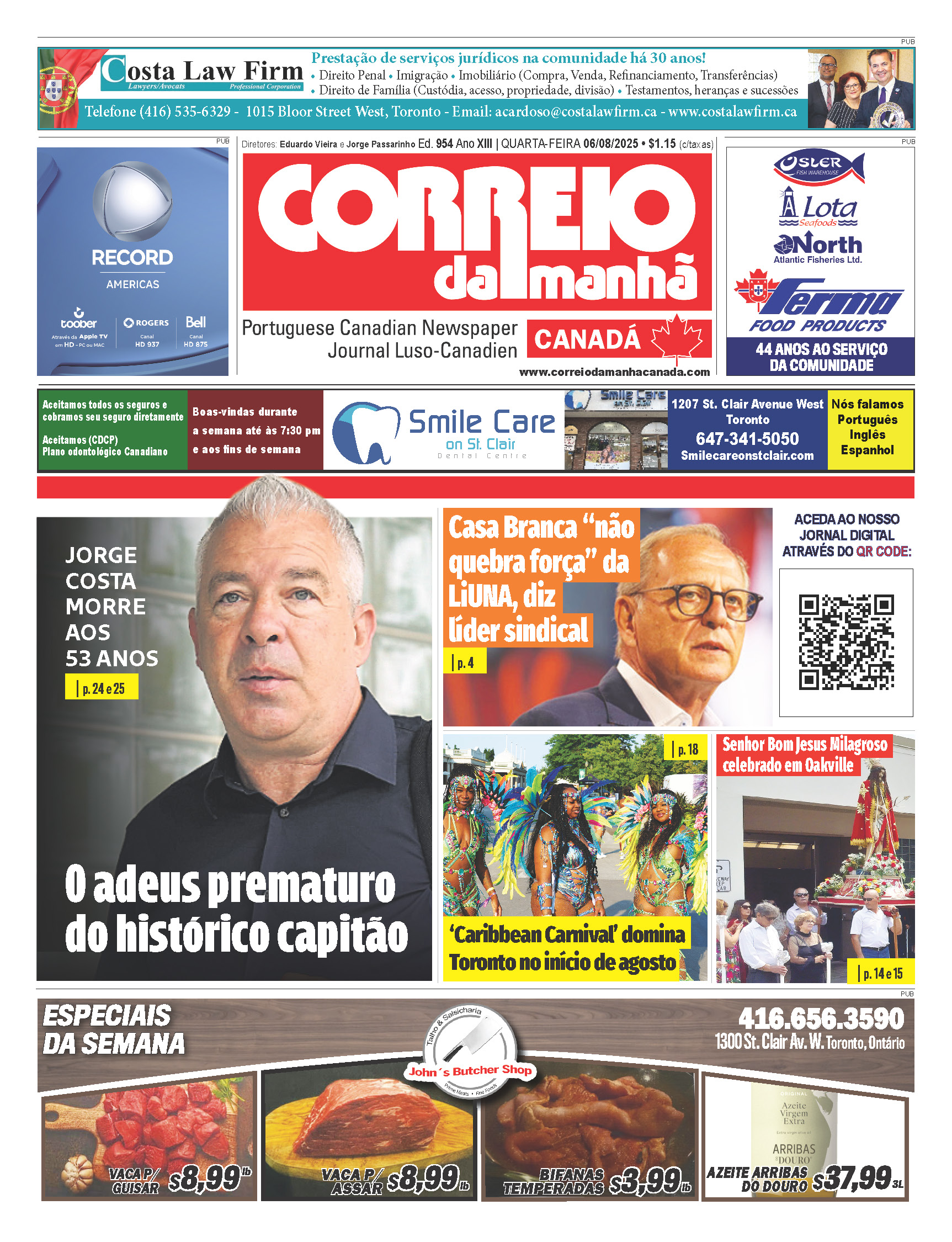 Correio da Manhã Canadá 06 de agosto 2025