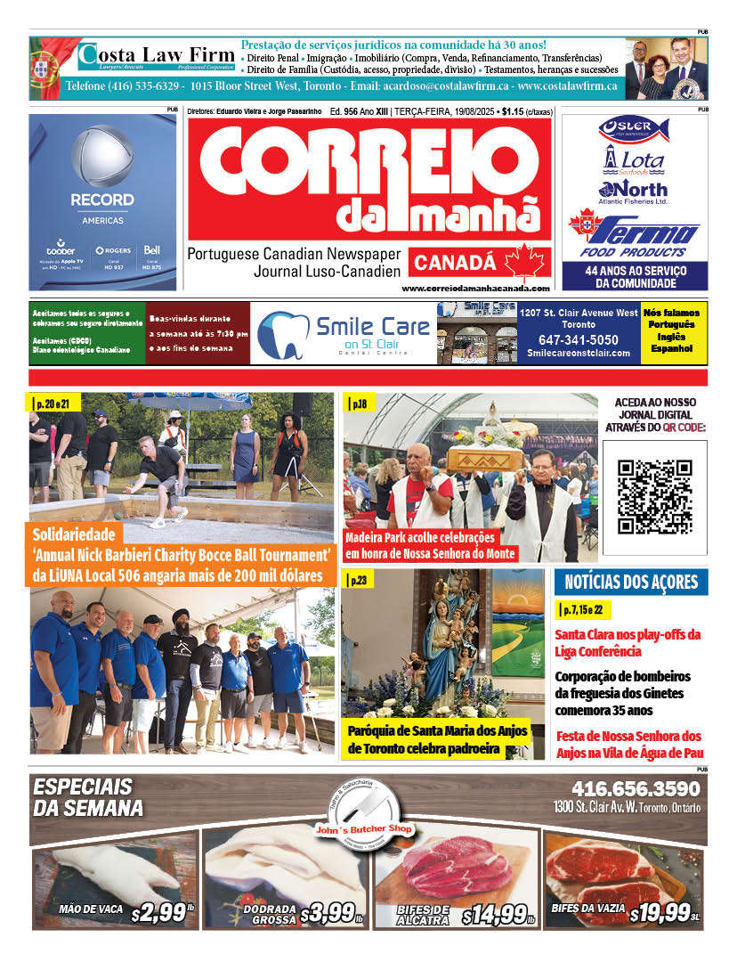Correio da Manhã Canadá 19 de agosto 2025
