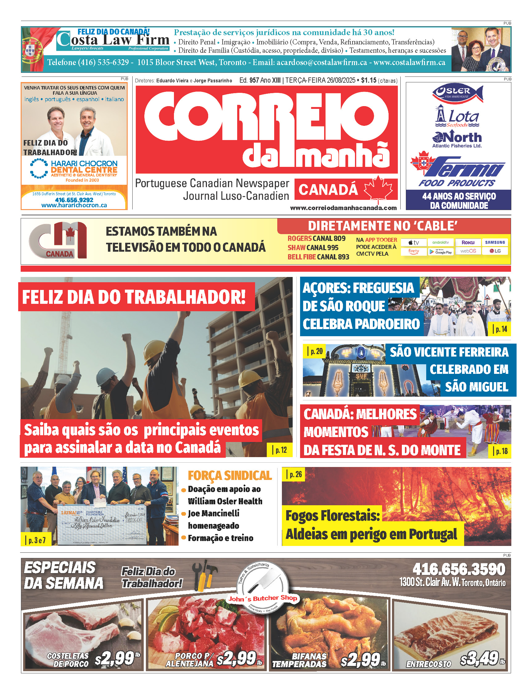 Correio da Manhã Canadá 26 de agosto 2025