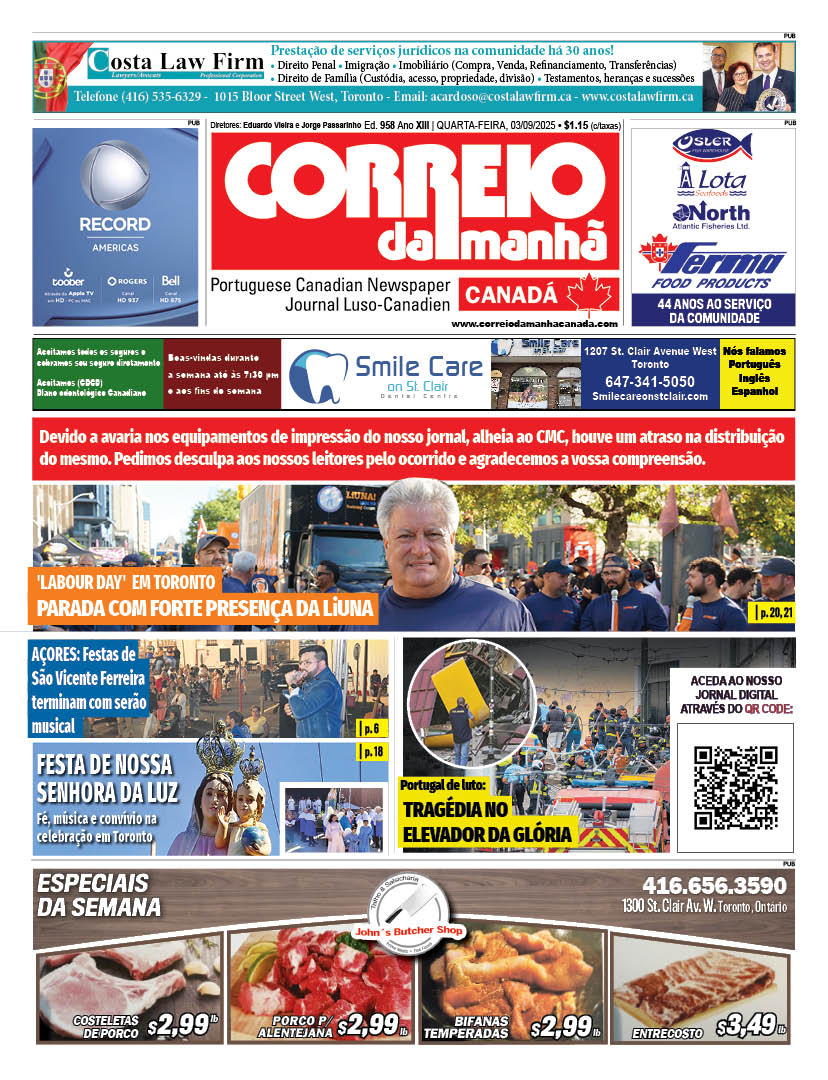 Correio da Manhã Canadá 03 de setembro 2025