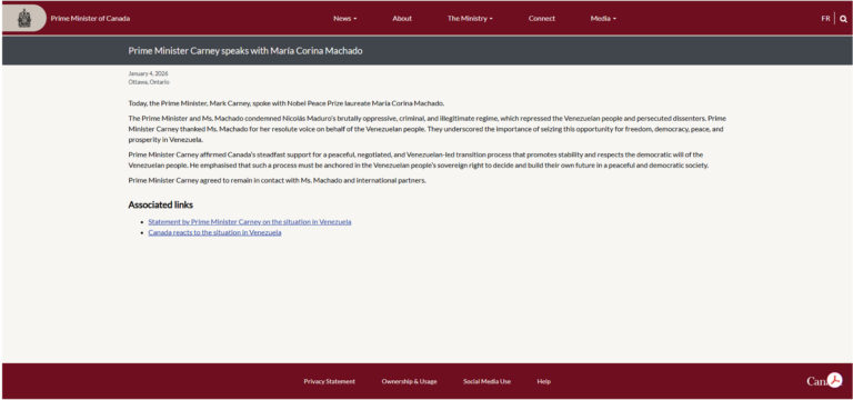 Canadá dividido perante detenção de Nicolás Maduro