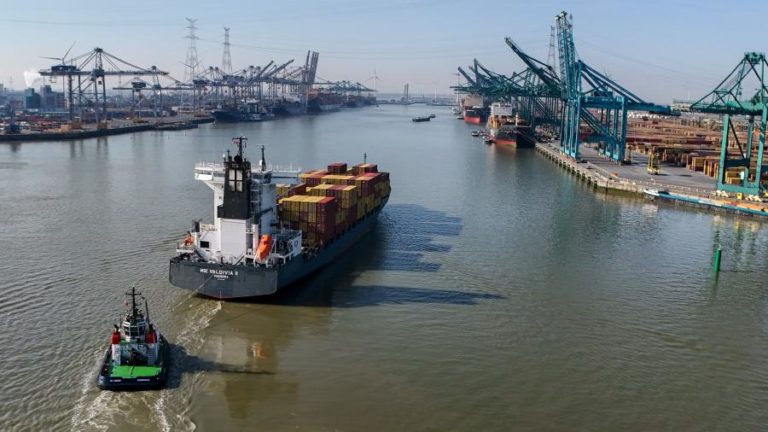 Tráfego marítimo paralisado no porto de Antuérpia devido a derrame de petróleo