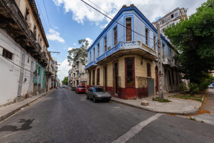 Residential Street view of the Old Havana City, Capital of Cuba