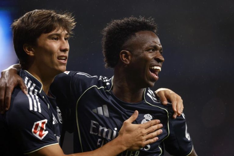 Real Madrid adia título do FC Barcelona com ‘bis’ de Vinicius Júnior
