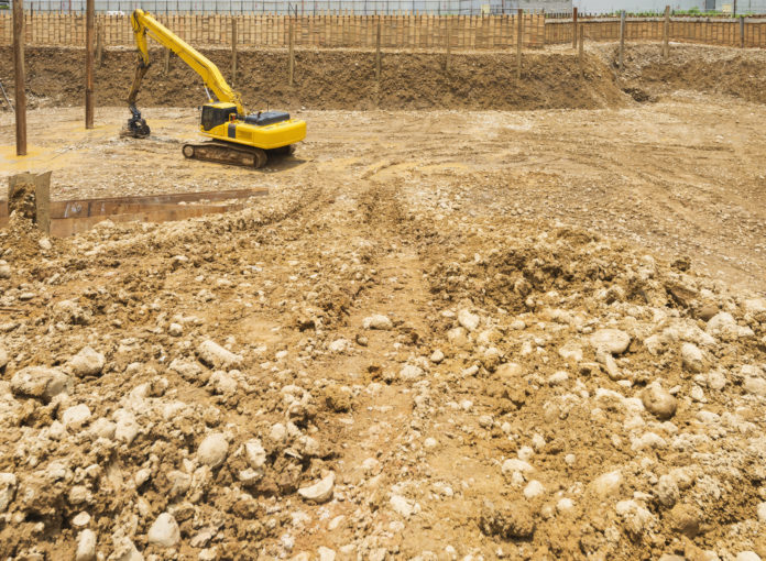 Bade City, Taiwan, China,Taiwan.,Digger working on construction site