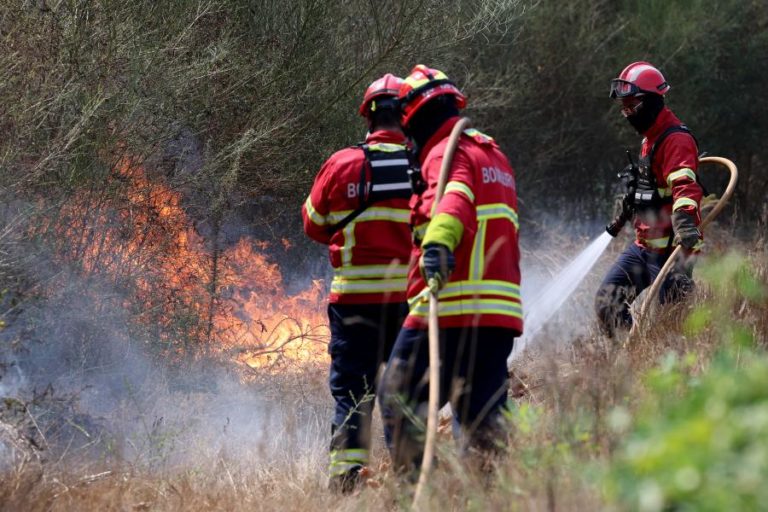 Quase 200 operacionais e cinco meios aéreos combatem fogo em Porto de Mós