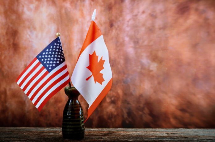 Labor Day is a federal holiday of United States America and CANADA Repair equipment and many handy tools. American and Canadian flag